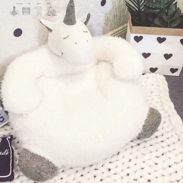 Cute Stuffed Animal Toys Unicorn Elephant Polar Bear Baby Ride On Toys Sitting Soft Sofa Infant Chair Seats