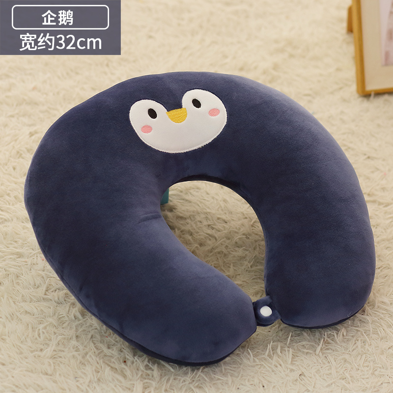 Stuffed Animal Kid Toy Cartoon U-shape Neck Protection Pain Stress Relief Sleeping Pillow for Airplane Train Travel