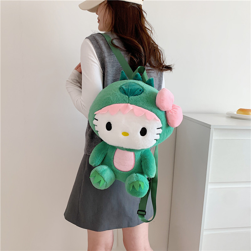 Green Dinosaur Drag KT Hallo Kitty Kuromi Large Size Girls Cute Plush Kids Doll Super Soft Toy for Kids