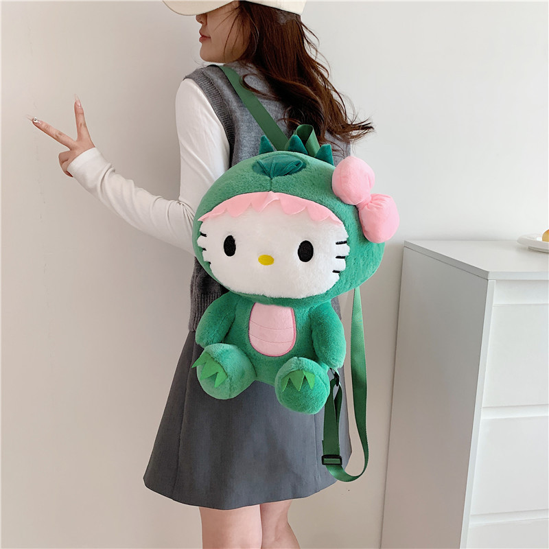 Green Dinosaur Drag KT Hallo Kitty Kuromi Large Size Girls Cute Plush Kids Doll Super Soft Toy for Kids