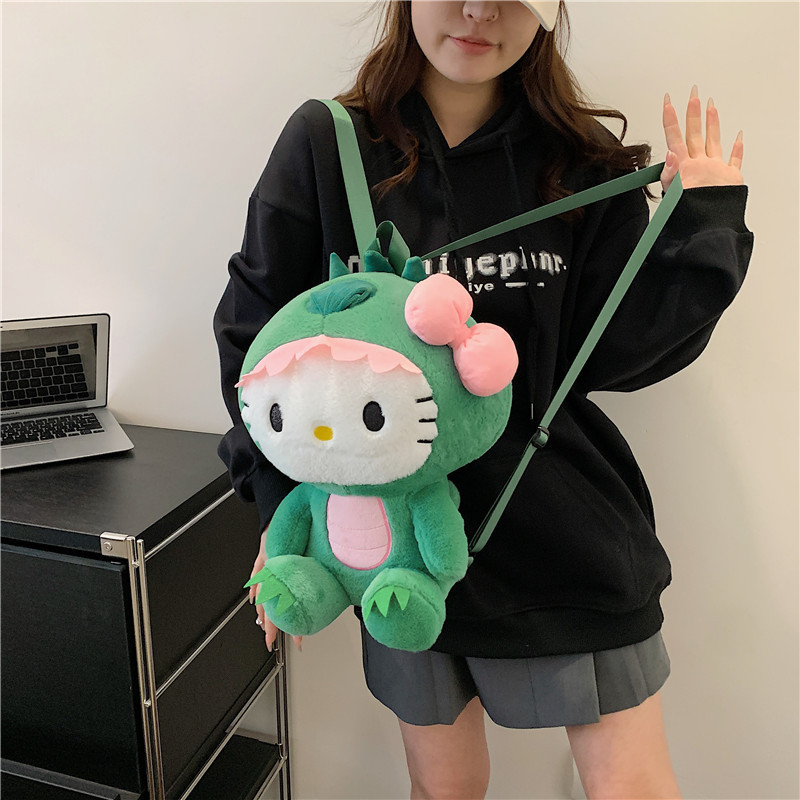 Green Dinosaur Drag KT Hallo Kitty Kuromi Large Size Girls Cute Plush Kids Doll Super Soft Toy for Kids