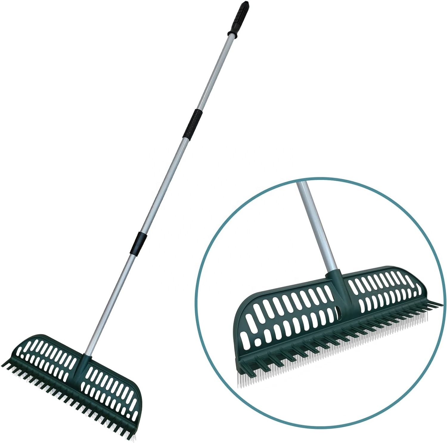 2 in 1 Artificial Grass Brush Garden Turf Rake Broom Brushing Machine