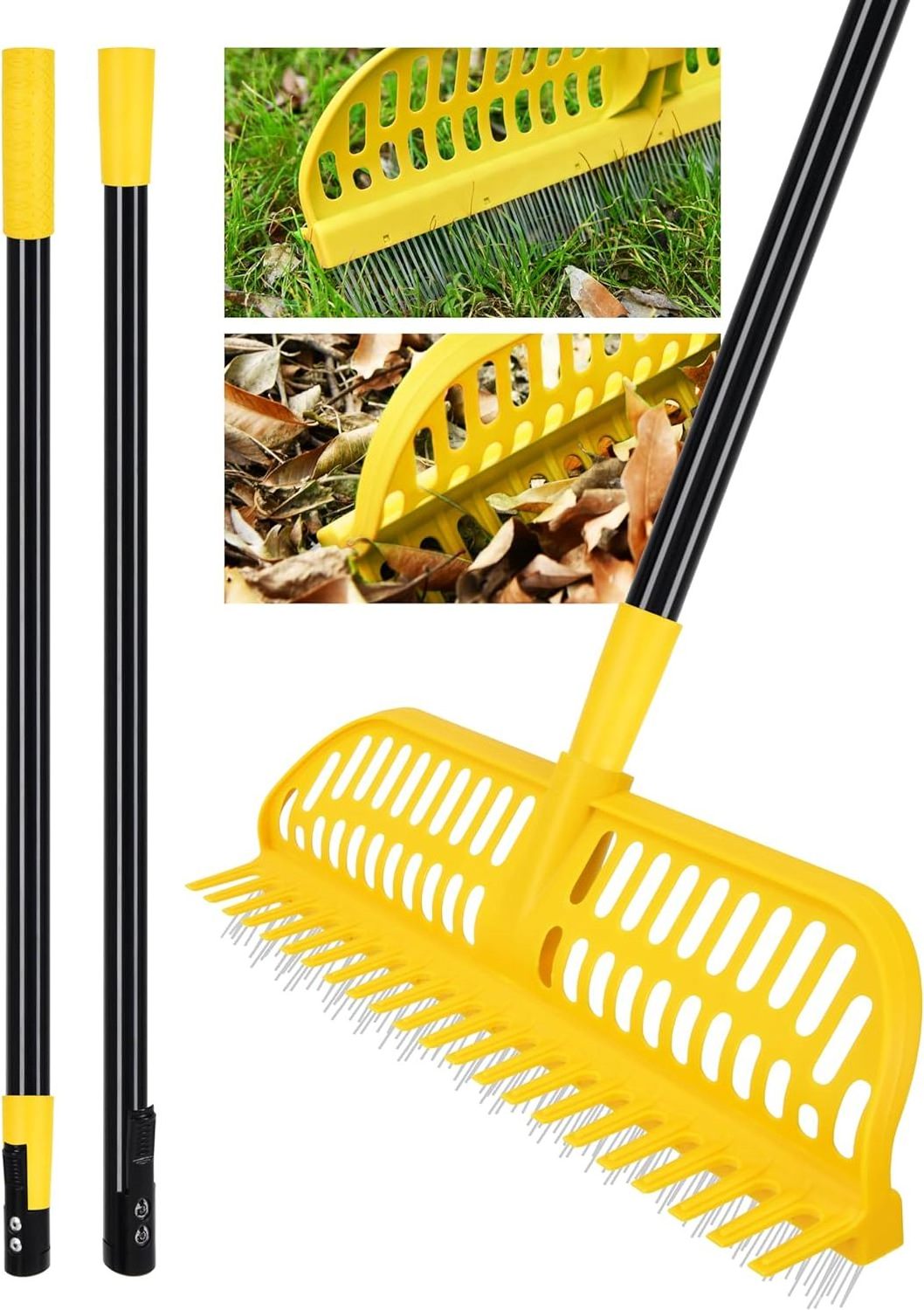 2 in 1 Artificial Grass Brush Garden Turf Rake Broom Brushing Machine