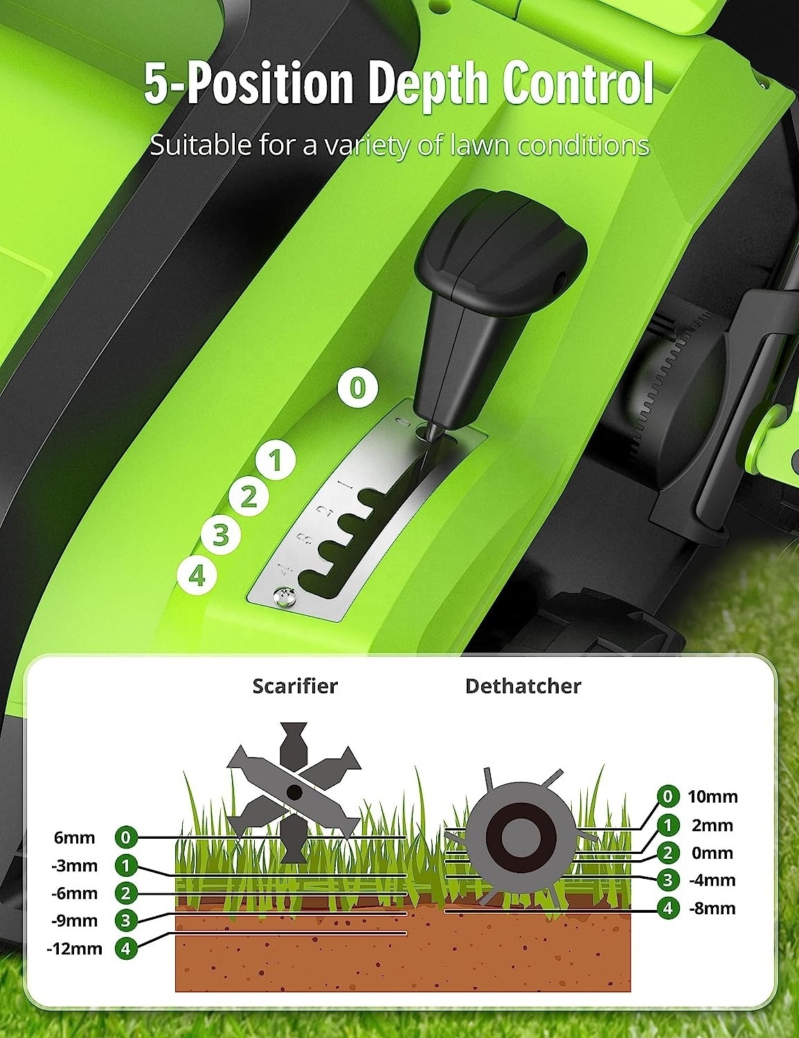 16-inch 15-Amp 1800W 2000W 400mm  Electric Dethatcher and Scarifier  Lawn Aerator Rake Raker