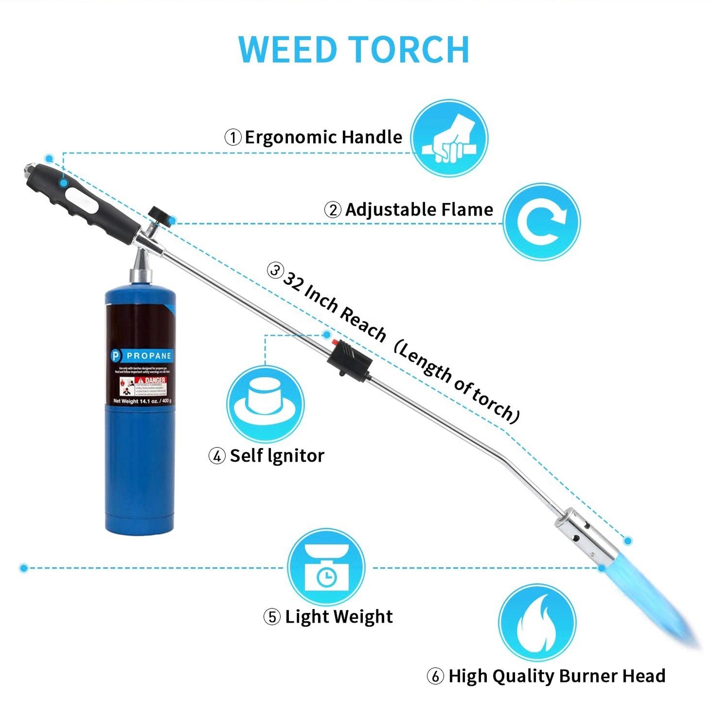 Gas Propane torch weed burner Killer Blowtorch Blow Torch Lighter Garden Vapor Flamethrower Flame thrower US