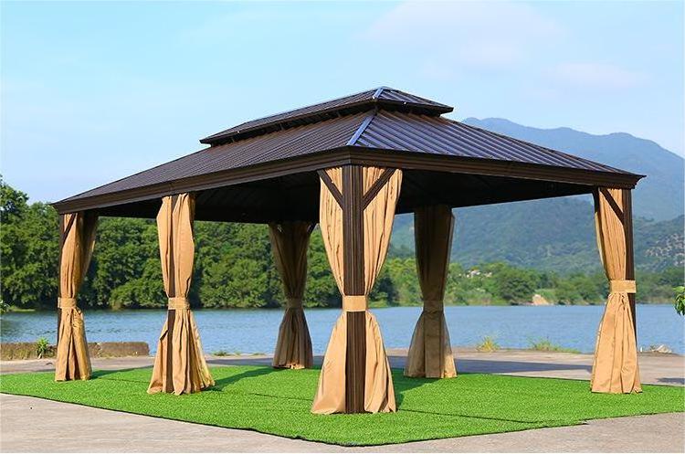 Customized metal frame outdoor pc sunshine board waterproof pavilion garden pergolas pergola deck patio cover gazebo canopy tent