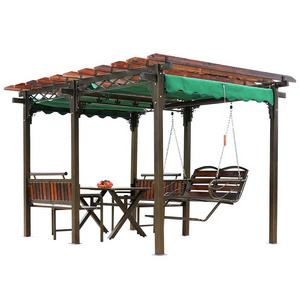 Customized metal frame outdoor pc sunshine board waterproof pavilion garden pergolas pergola deck patio cover gazebo canopy tent