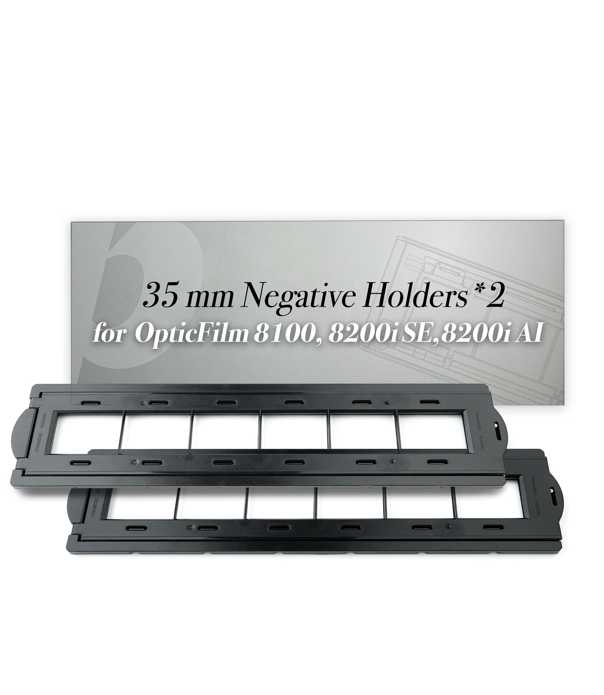 Plustek 2 x 35mm Negative Holders (Negative Film), for OpticFilm 72~82 Series use only (7400, 7500i, 7600i, 8100, 8200i )