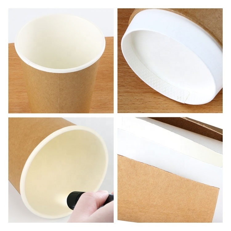 2023 Hot Selling 12pz 16oz Disposable Hemp Paper Cups customized hot coffee paper cup with sleeves and lid