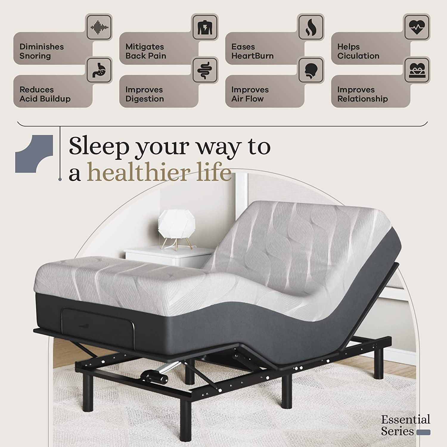 Wholesales  Electric Bed Base Split King Size Adjustable Bed Frame With Massage