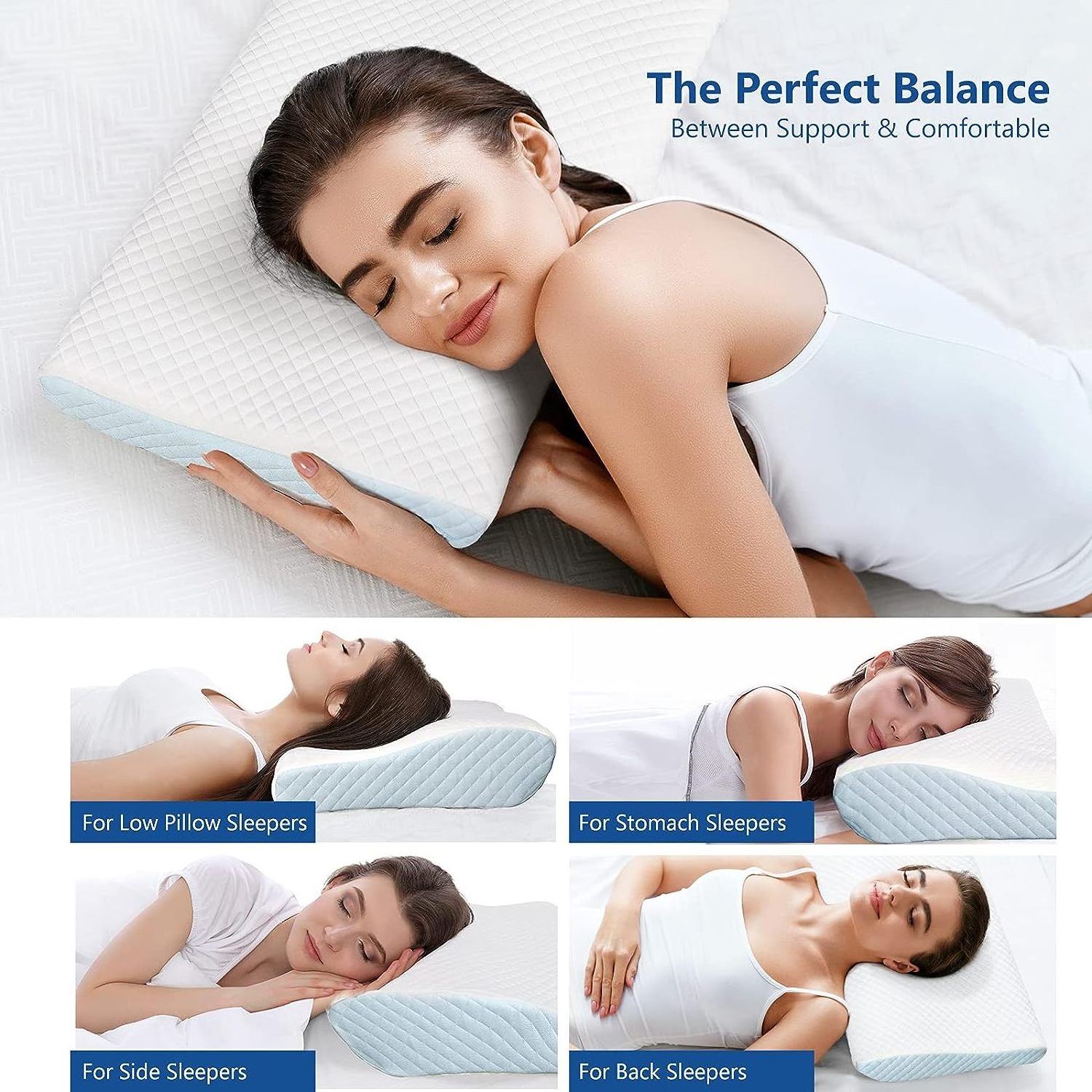 Factory Direct Cervical Neck Shoulder Memory Foam Pillow Butterfly Shape Memory Foam Cervical Contour Pillow