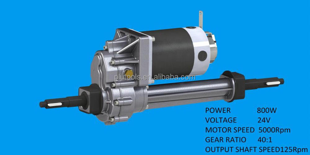 Plutools 24V 5000Rpm 40:1 Brushed DC 800w Motor Trasaxle Motor All Terrain Golf Cart Transaxle