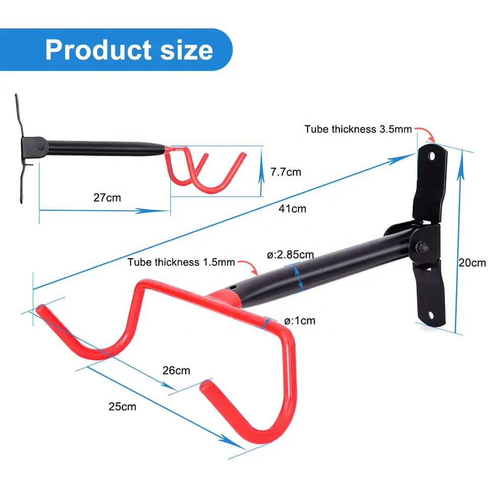 T017 Wall -mounted frame Made of metal carrying capacity can reach 44 sturdy and durable to protect your bicycle from damage