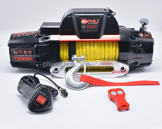 high quality 4x4 car electric winch 12000lbs with synthetic rope