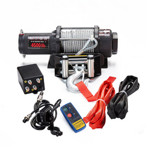 4500lbs 12V ATV UTV  steel rope electric winch for jeep