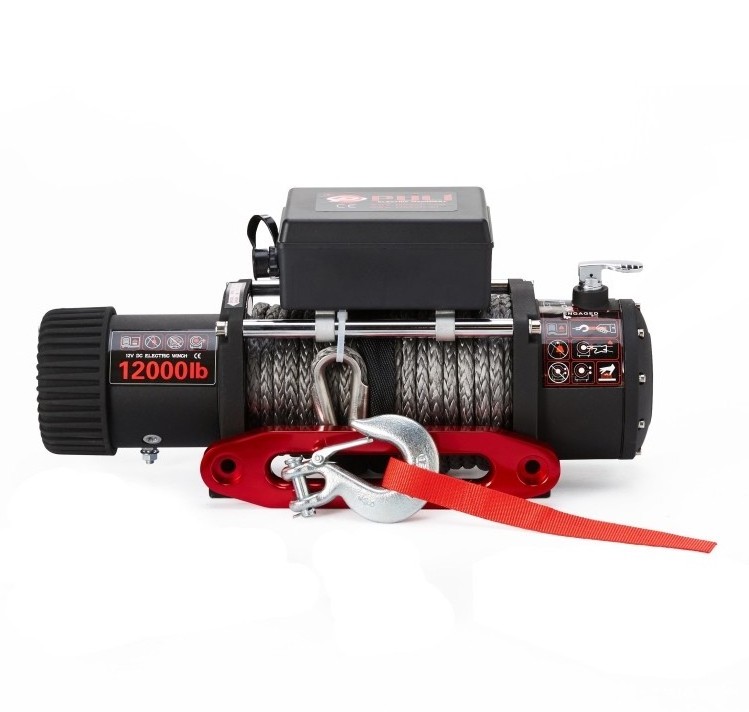 Off road 12V ATV/UTV 4*4 car electric winch 12000 lbs with synthetic rope