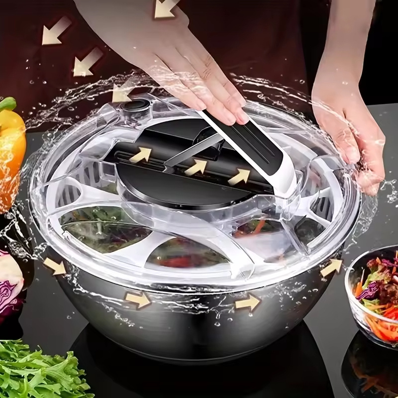 304 Professional Stainless Steel Vegetable Spinner Necessary Salad Spinning Dryer Kitchen Lettuce Spinner