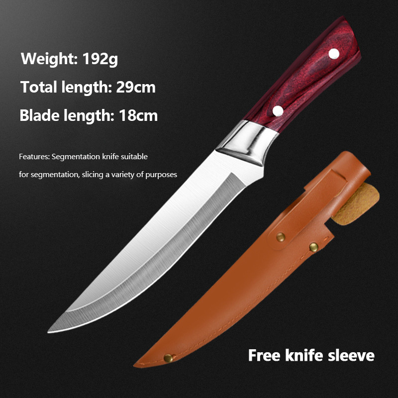 Stainless Steel Kitchen Boning Butcher Knife Fillet Knife Breaking Meat Cleaver Fish Knives with Wood Handle