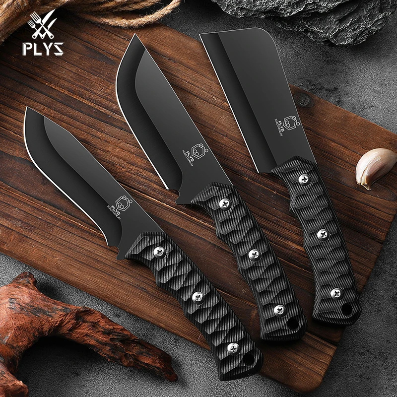 Kitchen Knife Set Stainless Steel Fruit Vegetable Cutting Knifes Mini Cleaver Knife With Leather Sheath