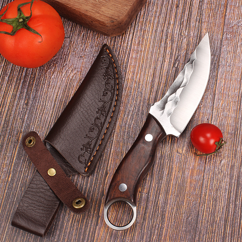 Wooden Handle Stainless Steel Hand Knife Kitchen Outdoor Boning Knife Major Slicing Knife