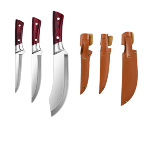 Stainless Steel Kitchen Boning Butcher Knife Fillet Knife Breaking Meat Cleaver Fish Knives with Wood Handle