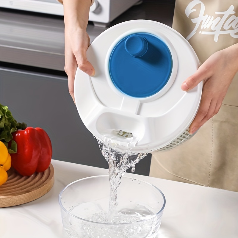 Kitchen Vegetable Spinner Plastic Fruit Salad Spinning Dryer Dehydrator With Rotary Handle Manual Lettuce Spinner Basket