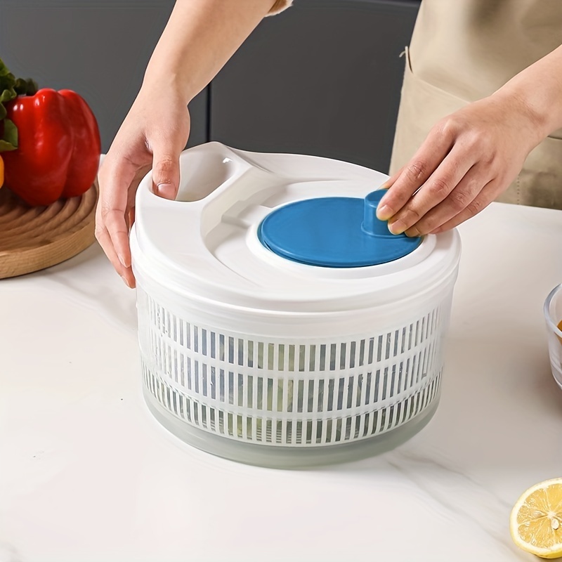 Kitchen Vegetable Spinner Plastic Fruit Salad Spinning Dryer Dehydrator With Rotary Handle Manual Lettuce Spinner Basket