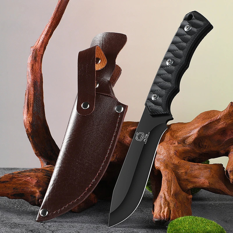 Kitchen Knife Set Stainless Steel Fruit Vegetable Cutting Knifes Mini Cleaver Knife With Leather Sheath