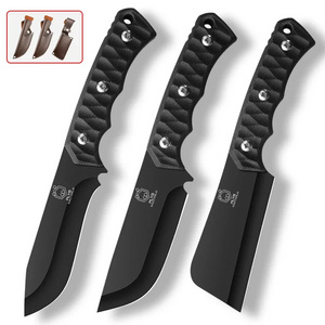 Kitchen Knife Set Stainless Steel Fruit Vegetable Cutting Knifes Mini Cleaver Knife With Leather Sheath