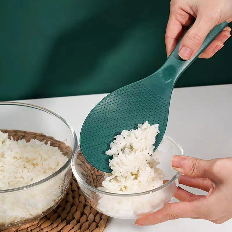 1pc Plastic Rice Paddle Non Stick Standing Rice Spoon Scooper Spatula Heat Resistant Rice Cooker Spoon Kitchen Gadgets