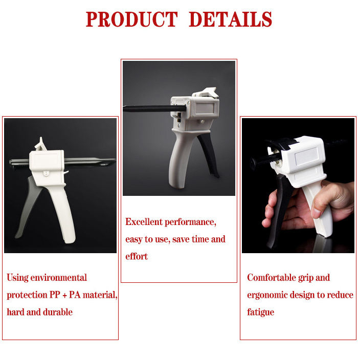 Dispenser Universal Syringe Two Part Epoxy Precision Manual Liquid Glue Dispenser Ab Dental Silicone 50Ml Dispensing Gun