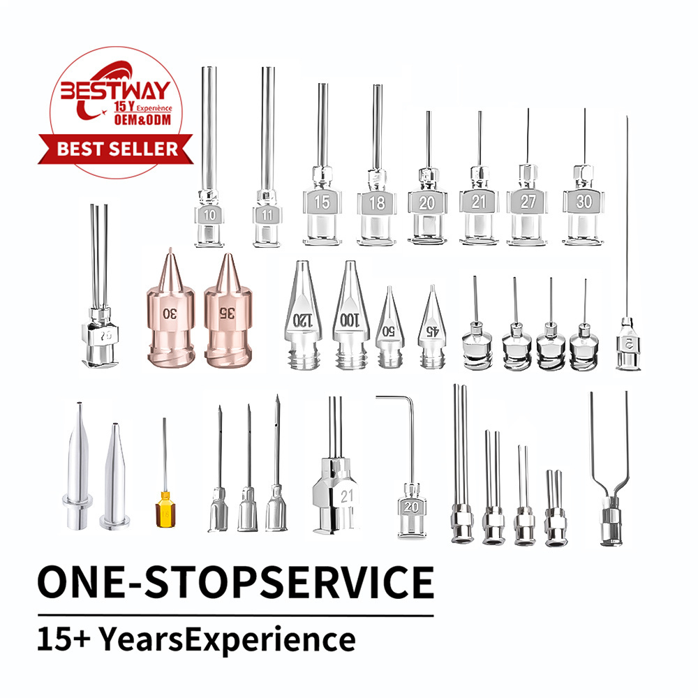 Wholesale Precision 0.25/0.5/1/1.5 Inch Single-Piece Split Stainless Steel Nozzle Metal Glue Dispensing Syringe Needle Tip