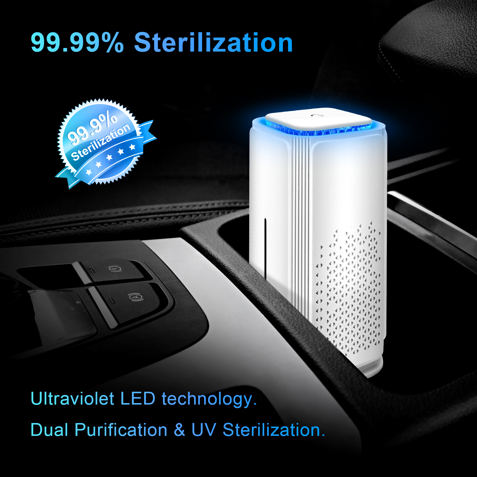 Portable Mini Negative Ion Usb Auto Anion Cleaner Smoke Ultraviolet Uv Hepa Filter Ionizer Vehicle desk Air Purifier for Car