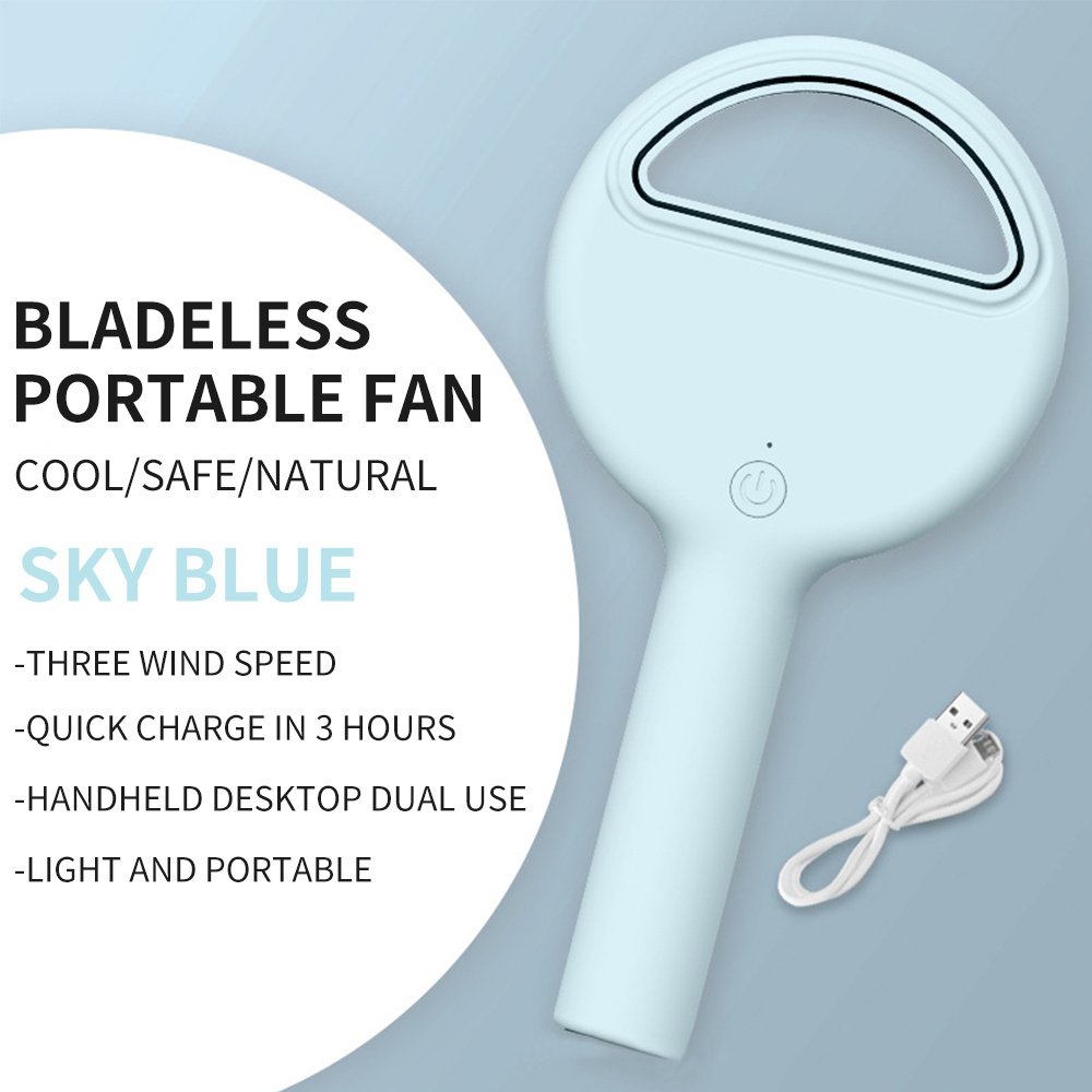 Personalized Battery Operated Rechargeable Bladeless Electric Portable Ventilador Hand Handheld Wearable Small Mini Lash Fans