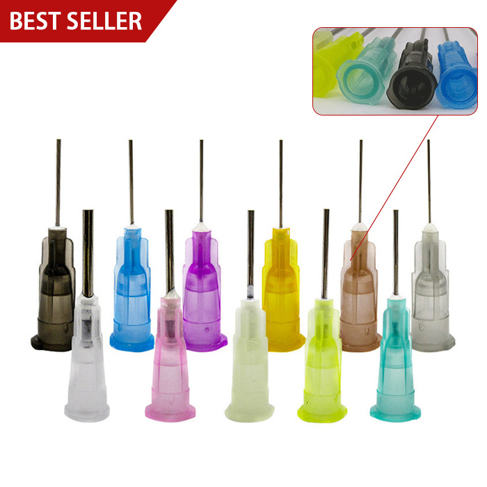 Plastic Cap Screw Glue Dripping Tips Curved Syringe End Glue Tip Syringes Adhesive Ejector Dispense Needle with Blunt