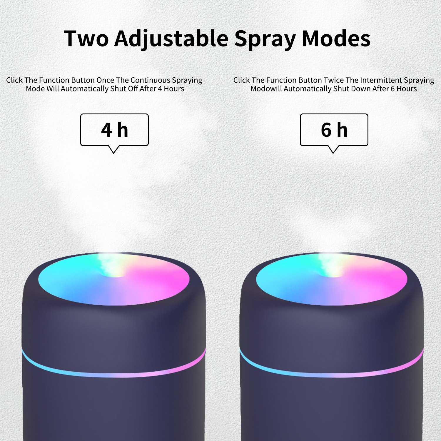 Ultrasonic Small Portable Aroma Essential Oil Diffuser Cool Spray Mist 7 Colour Mini Led Air Humidifier For Home Car Table