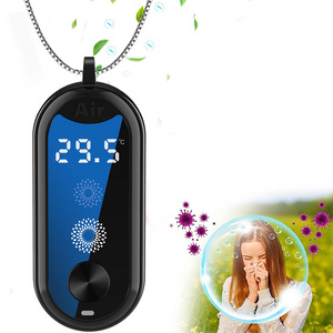 Customizable Personal Usb Small Neck Air Necklace Device Filter Ionizer Smoke Odor Eliminator Wearable Purifier