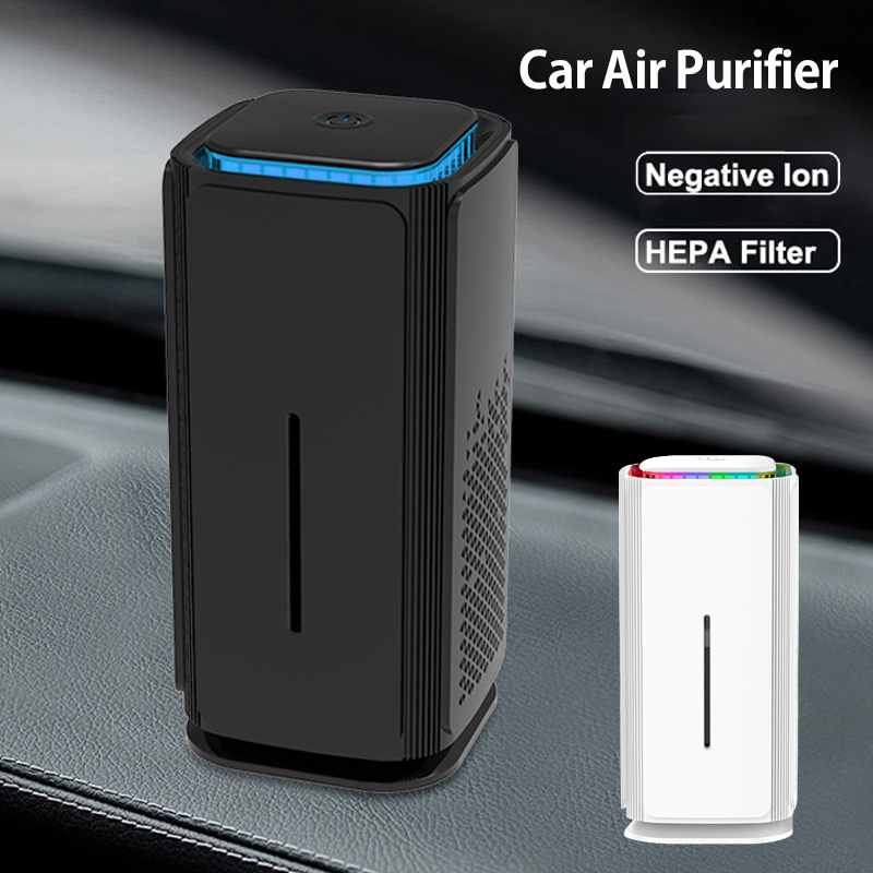 Portable Mini Negative Ion Usb Auto Anion Cleaner Smoke Ultraviolet Uv Hepa Filter Ionizer Vehicle desk Air Purifier for Car