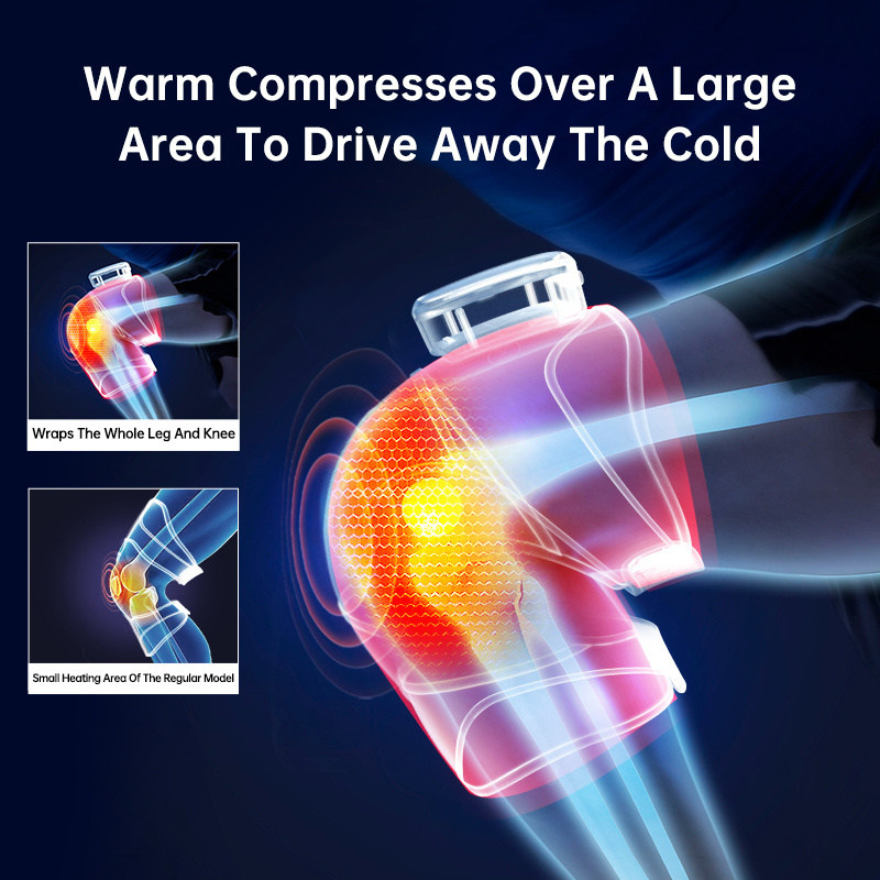 Hot Compress Therapy Elbow Brace Shoulder Wrap Knee Massage Belt Cordless Electric Heating Knee Pad Massager PMA Leg Dark Gray