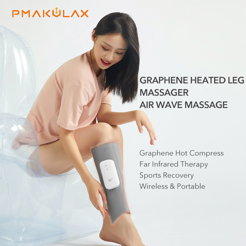 Hot Massage Products Electric Heated Warmer Compression Shiatsu Foot Air Pressure Leg Massager PMA Grey Graphene Heating Film