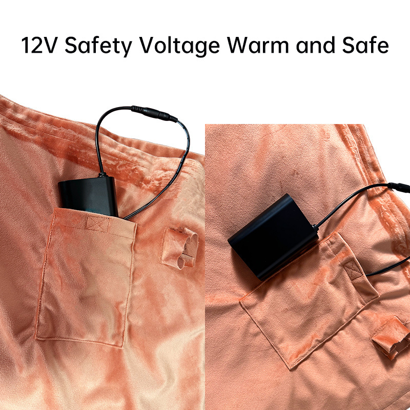 Graphene 12v rechargeable battery electric heated car blanket usb heated blanket electric heated throw blanket for winter