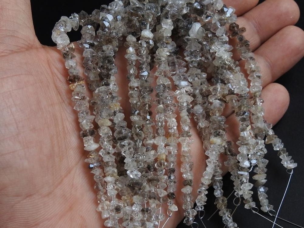 Herkimer Diamond Natural Crystal Rough Beads/Nuggets/Uncut/Chips/Minerals Stone/8Inch 8X4MM Approx/Wholesaler/Supplies