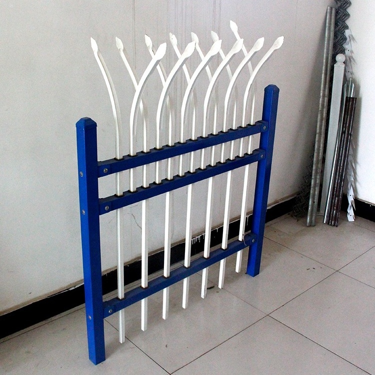 Factory Price Powder Coated Pipe Outdoor Steel Fence Tube Security Panel Fence Wrought Iron Metal Garden Fence Wood Sport Field