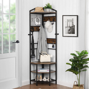 Metal Wardrobe Closet Shelves Portable Clothes Storage Rack Heavy Duty Corner Home Garment Shelf