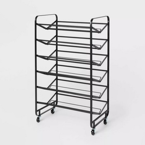 6 Tier Rolling Shoe Rack, Sturdy Metal Shoes Racks with wheels