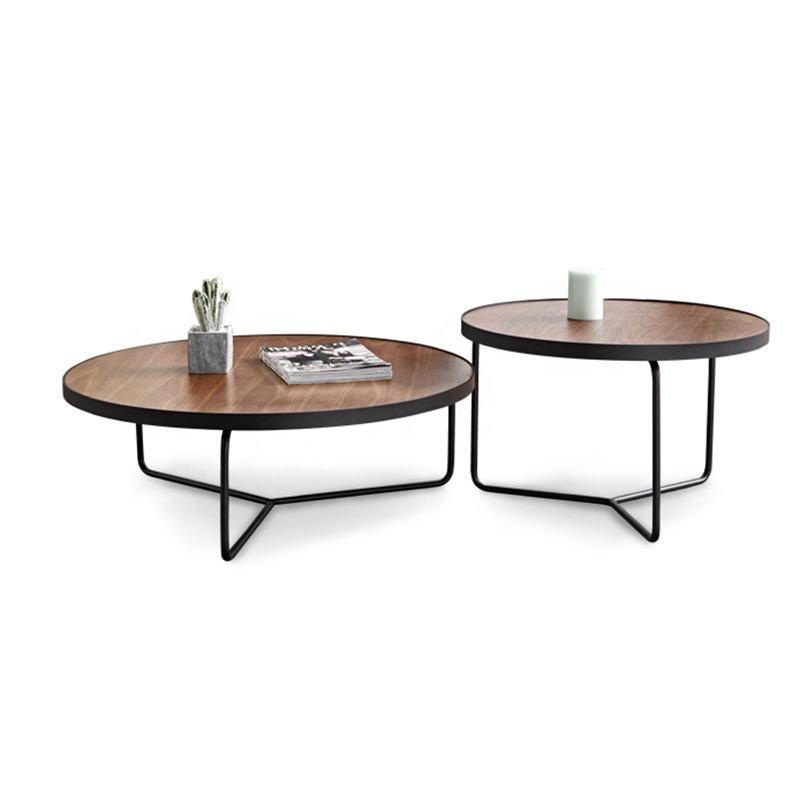 High quality metal furniture sets wooden top modern coffee tables