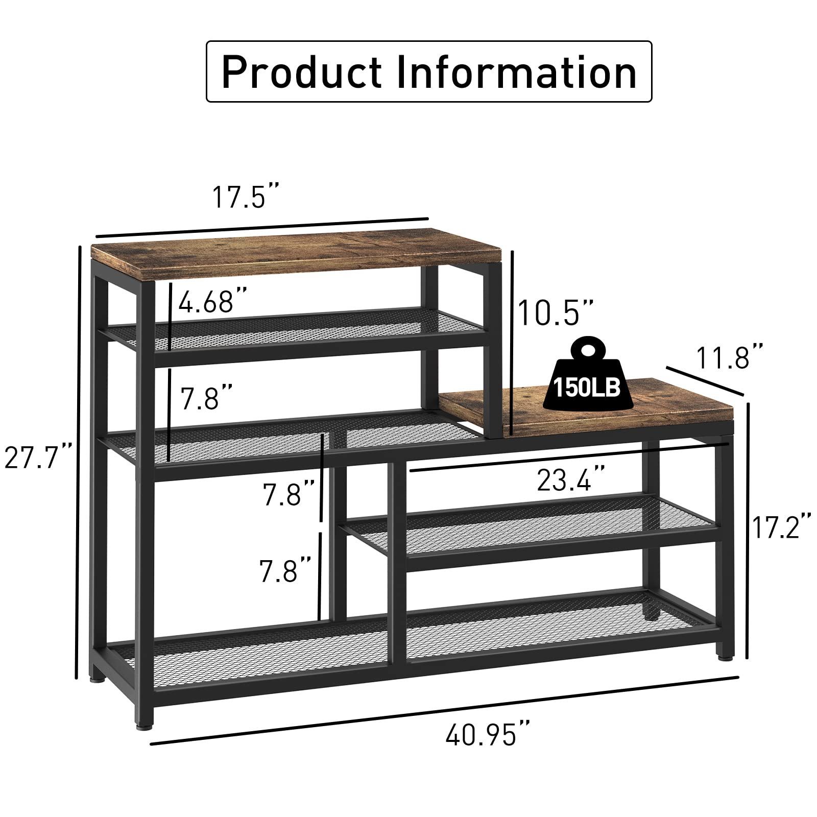 black wooden shoe racks 5 layer shelf home furniture wood metal shoe storage bench for entryway living room bedroom