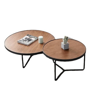 High quality metal furniture sets wooden top modern coffee tables