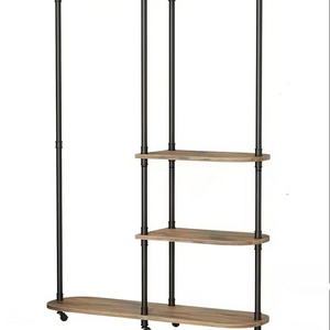 Industrial Freestanding Rolling Garment Rack Clothing Rack, Heavy Duty Clothes Rack With Shelves