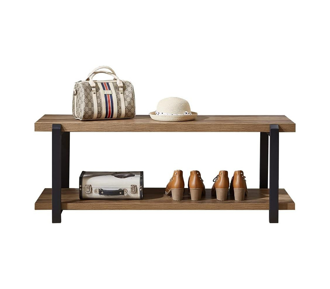 2-tier Heavy Duty Home Storage Organizer Wooden Metal Shoe Rack